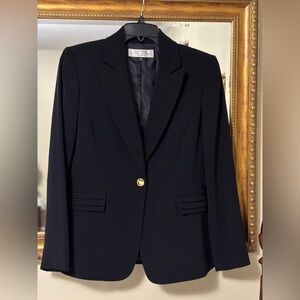 Tahari Arthur S Levine Tailored Blazer Navy Petite 6P